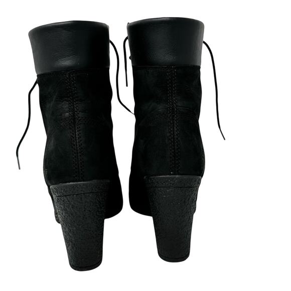 Timberland Glancy Black Nubuck Heeled Lace-Up Ankle Boots Women’s 6.5 - Picture 6 of 12